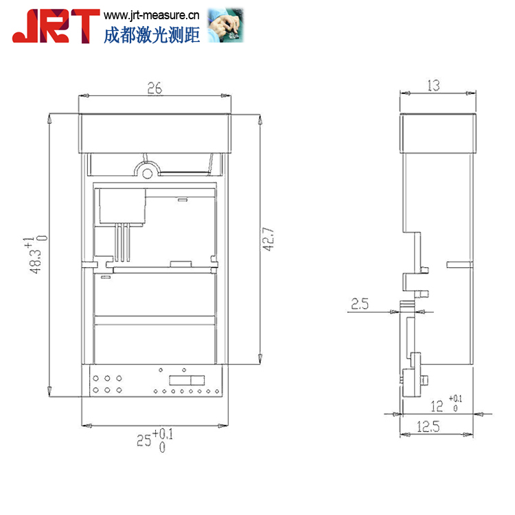 室外測距模塊機械尺寸圖